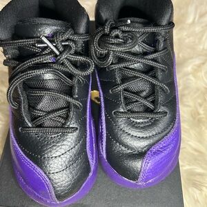 Jordan Black and Purple 12s Sneakers